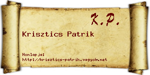 Krisztics Patrik névjegykártya